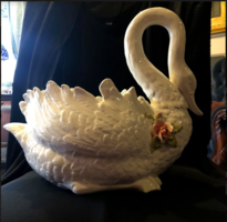 Large Ceramic Swan Vase